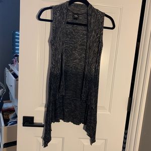 Ombré grey and black vest cardigan